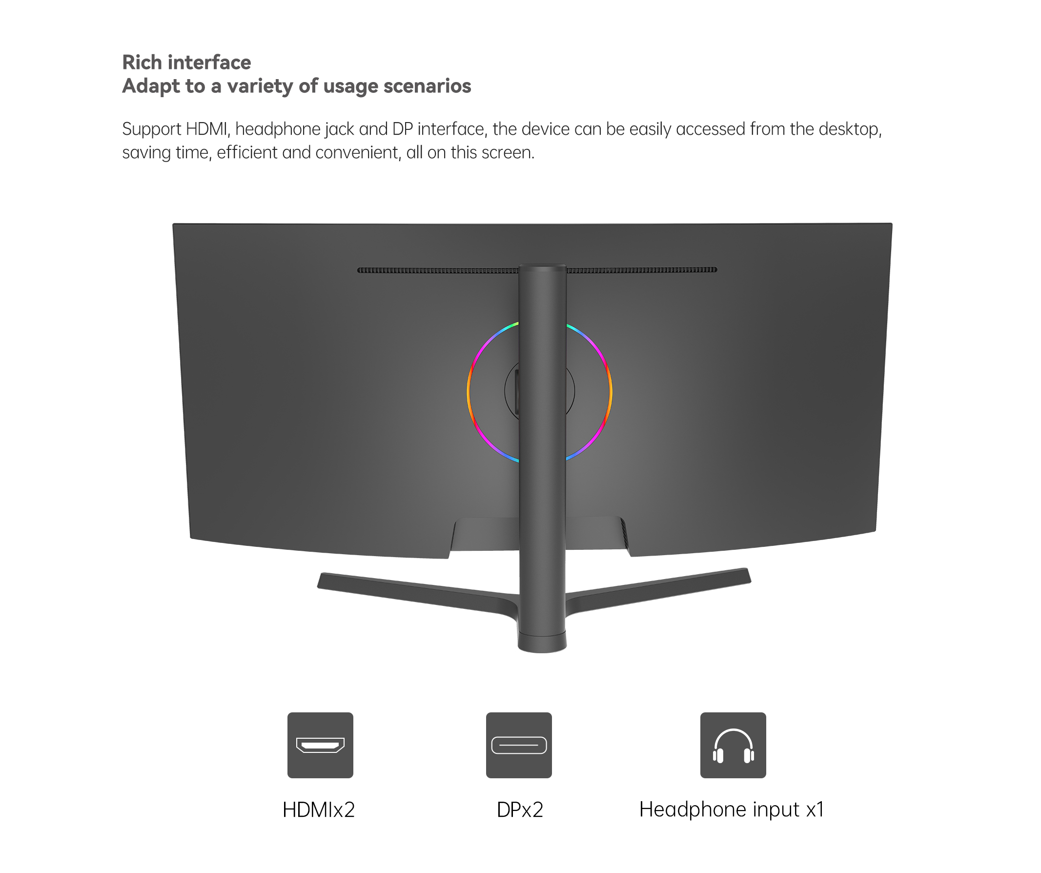 Monitor curvo ancho para juegos [NPC-LCD340G-Y](图4)
